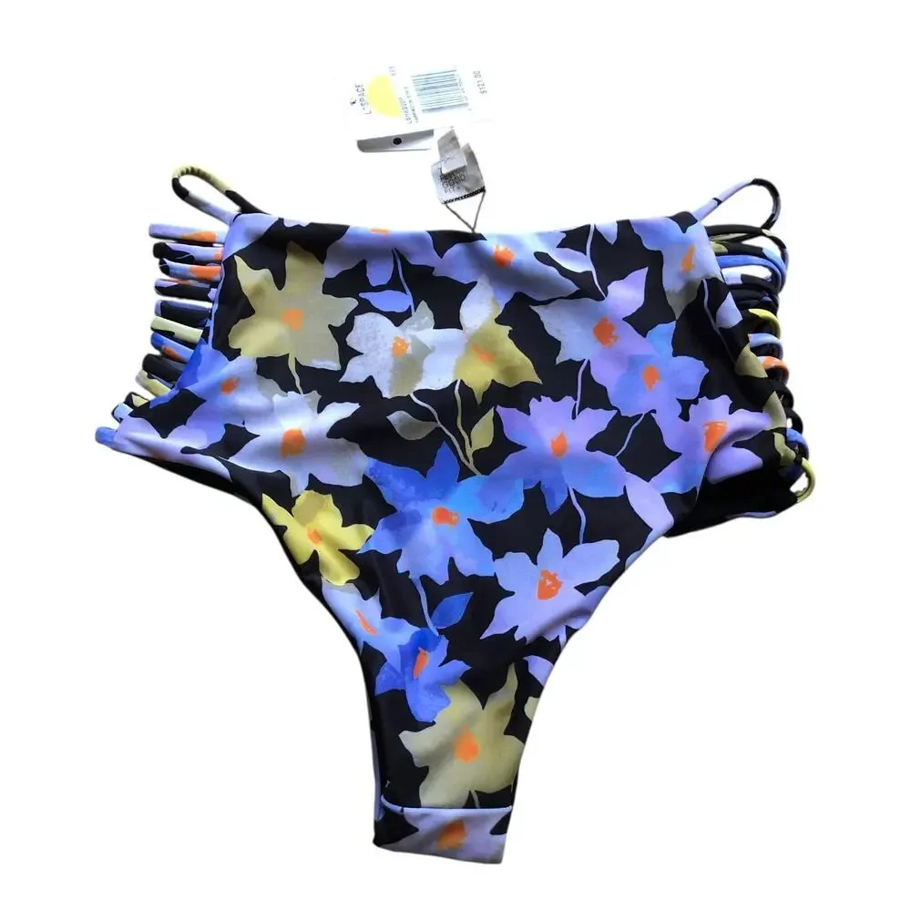 L Space Monica Wise Harrington Bitsy Cut Floral Bikini Bottom Women's Small NWT